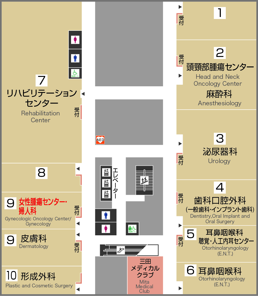 女性腫瘍センター・婦人科 フロアマップ