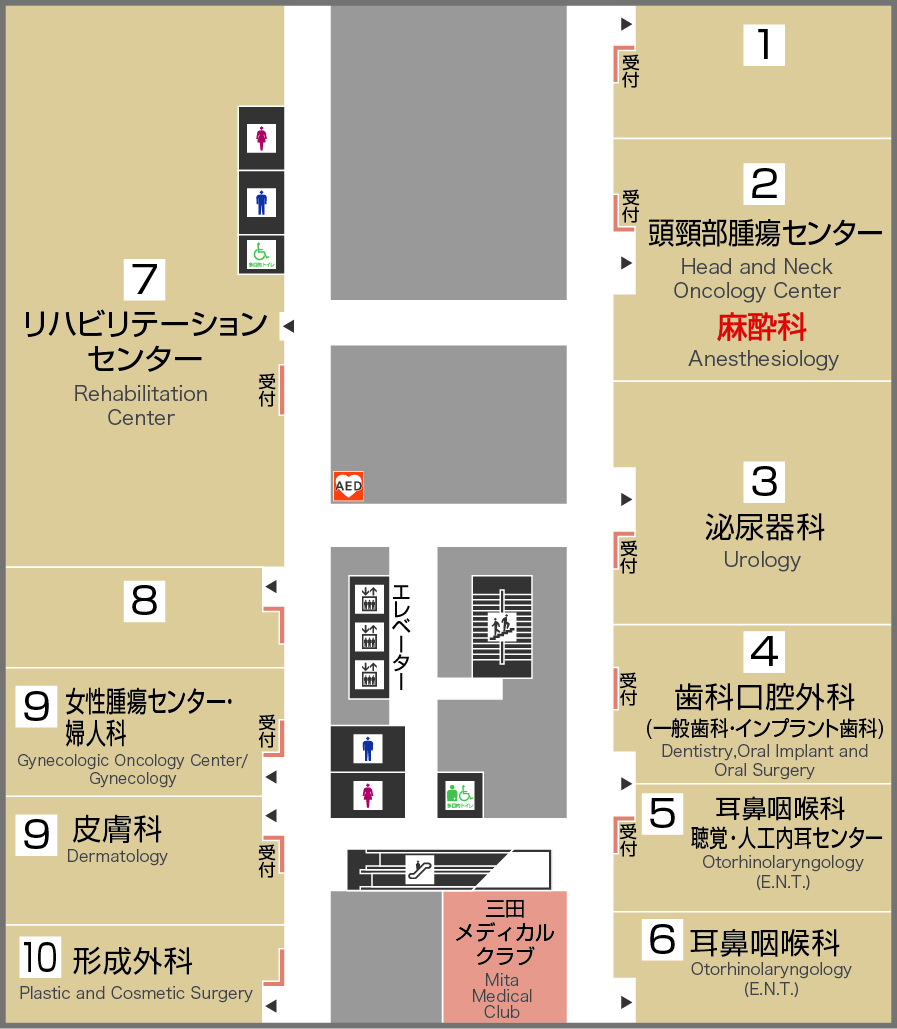 麻酔科 フロアマップ