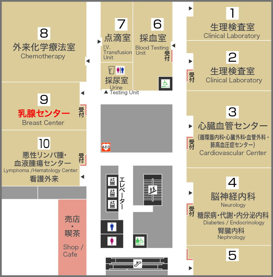 乳腺センター フロアマップ