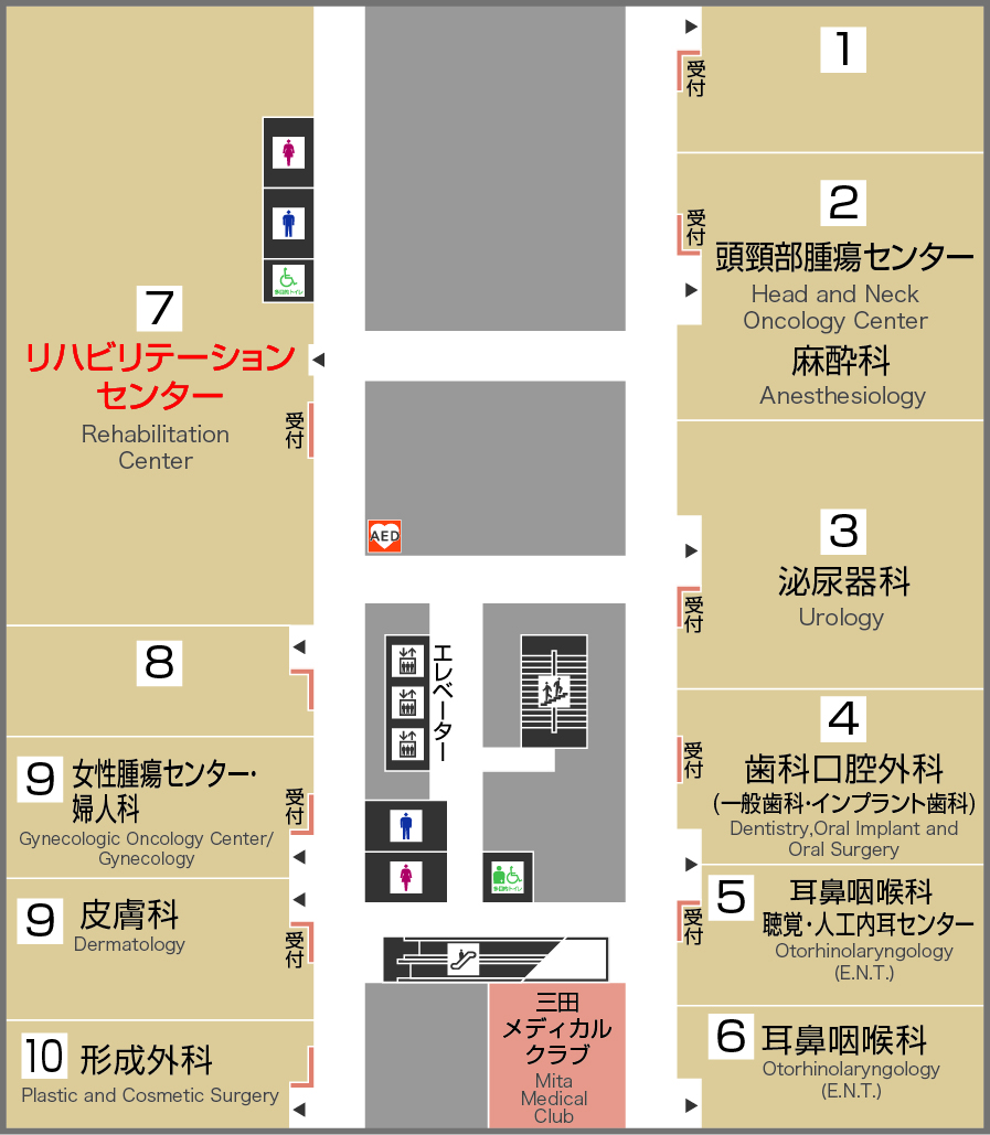 リハビリテーション科 フロアマップ