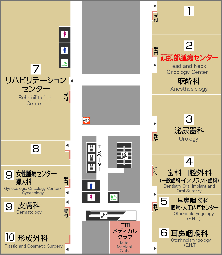 頭頸部腫瘍センター フロアマップ