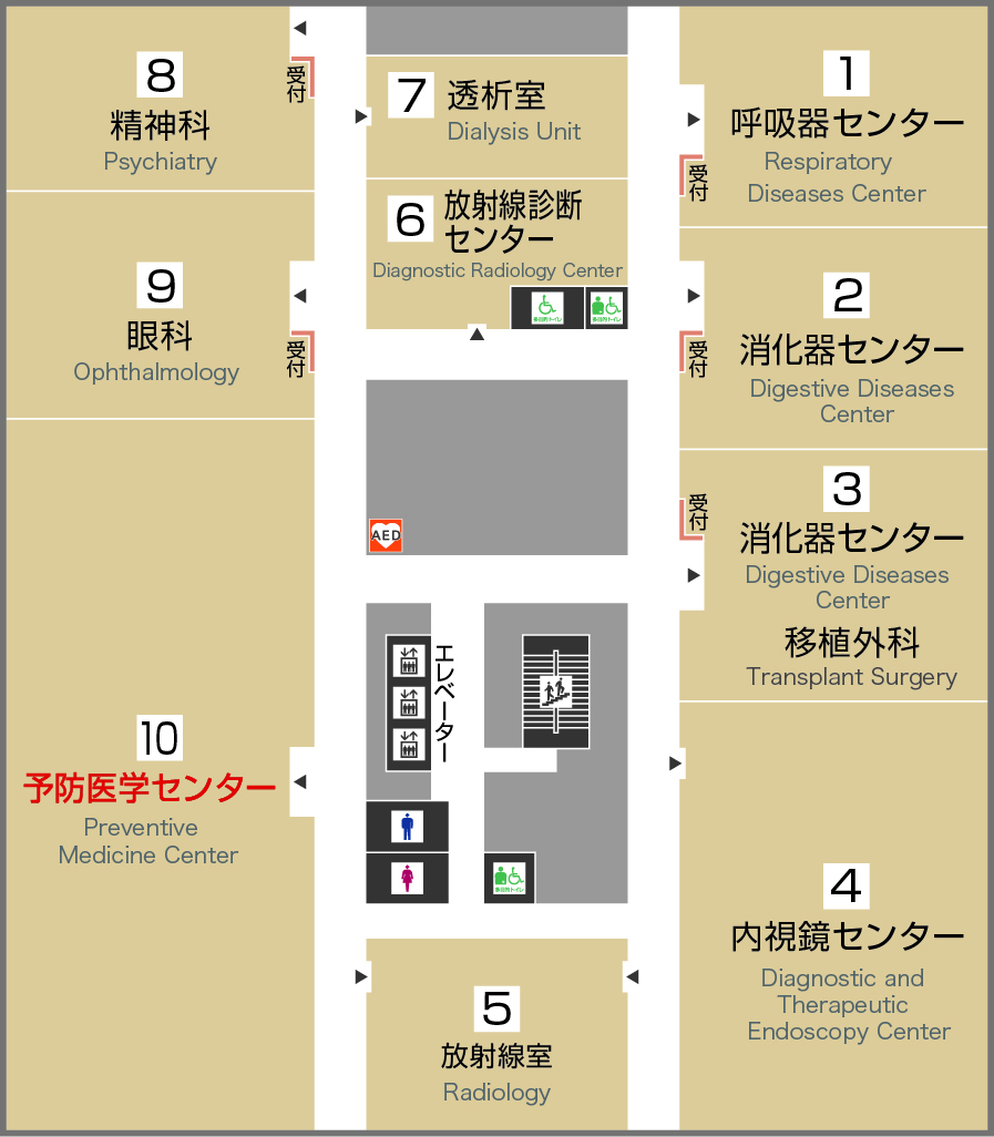 予防医学センター フロアマップ